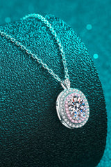 925 Sterling Silver Rhodium-Plated 1 Carat Moissanite Pendant Necklace - Shah S. Sahota