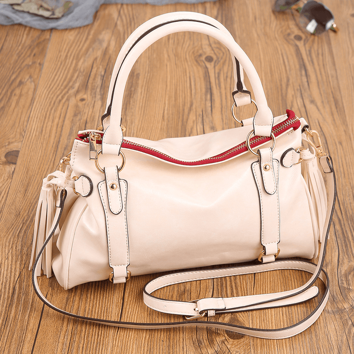 Retro Tassel Solid Color Crossbody Bag - Shah S. Sahota