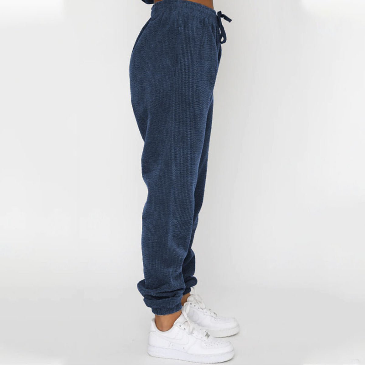 Corduroy Crew Neck Pullover Long Sleeve Sweatshirts & TiePants Two-Piece Sets - Shah S. Sahota