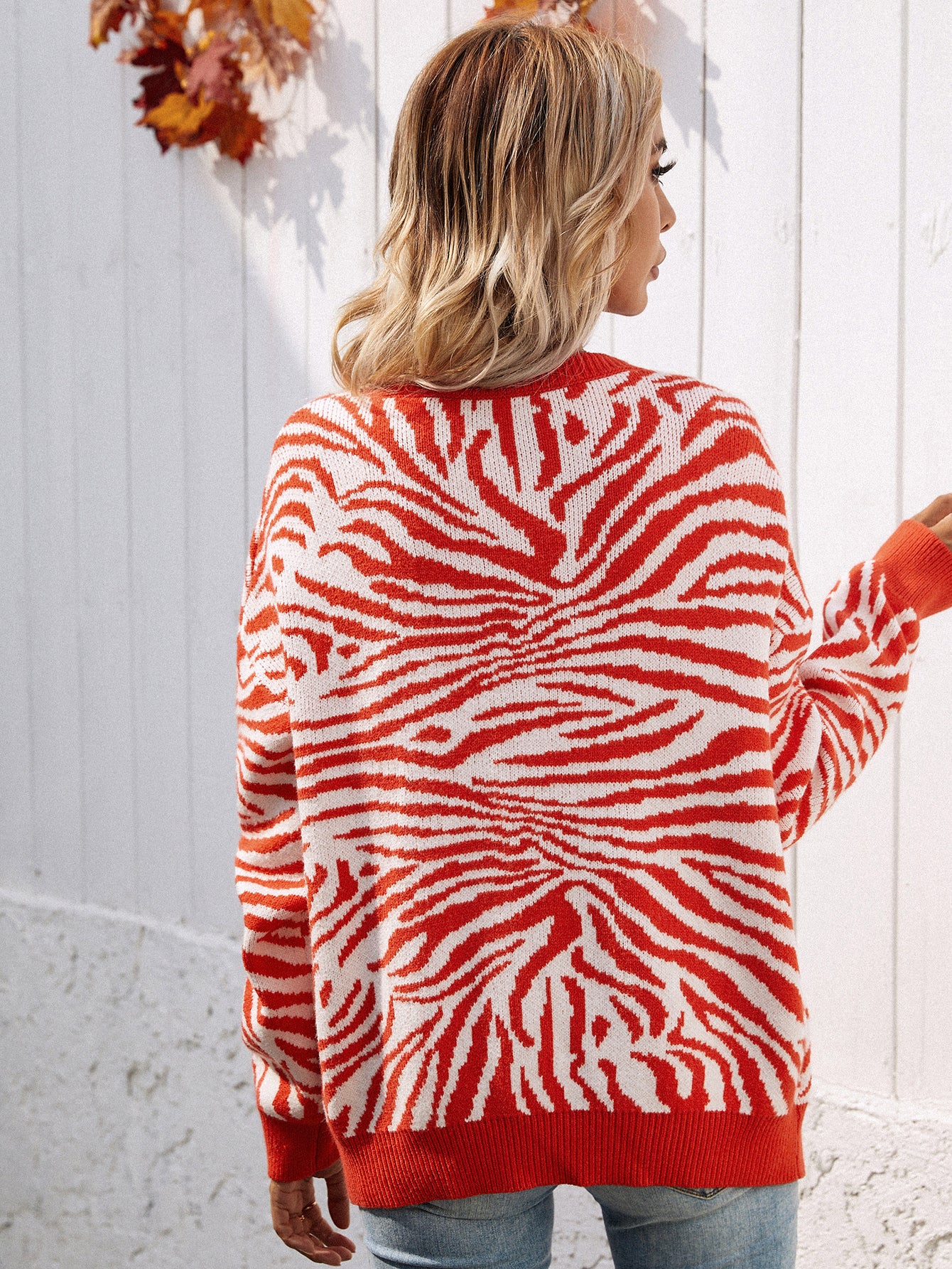 Zebra Print Button Down Cardigan - Shah S. Sahota