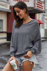 Scoop Neck Drop Shoulder Sweater - Shah S. Sahota