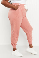 Zenana Full Size Drawstring Waist Joggers in Ash Rose - Shah S. Sahota