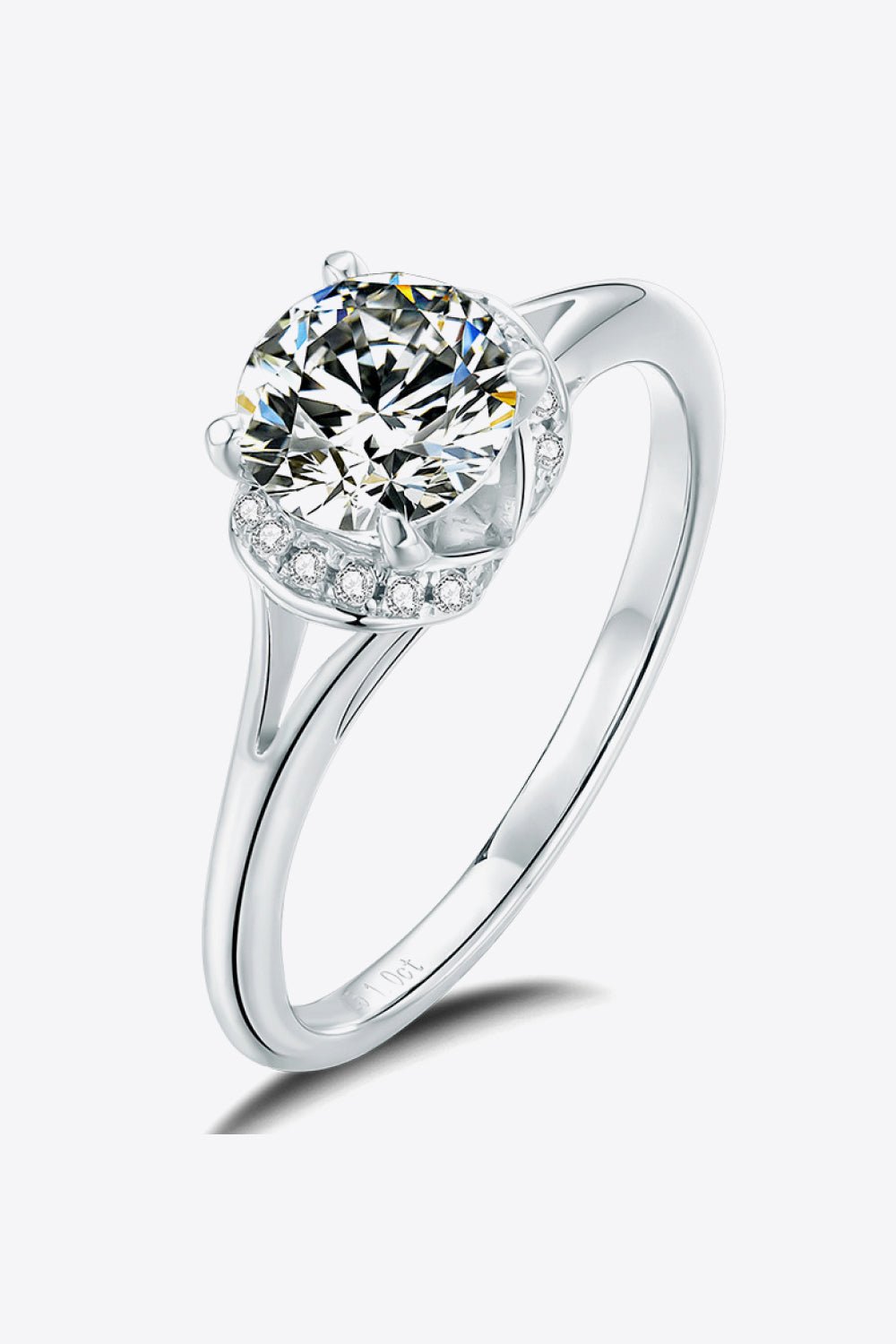 1 Carat Moissanite Split Shank Ring - Shah S. Sahota