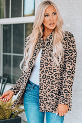 Leopard Drawstring Waist Jacket with Pockets - Shah S. Sahota