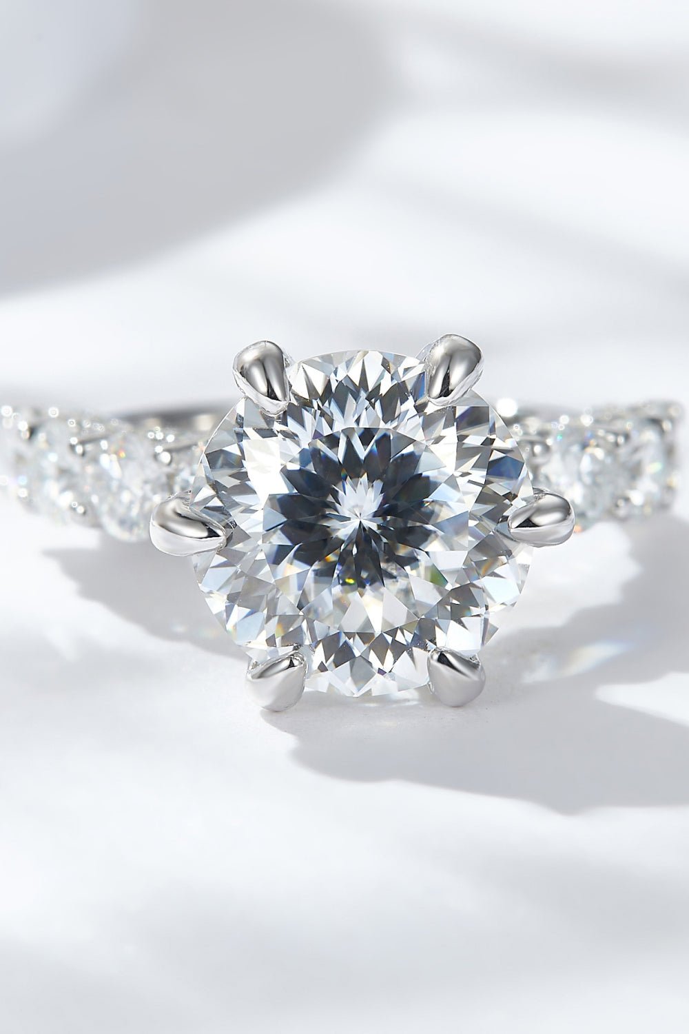 5 Carat Moissanite Side Stone Ring - Shah S. Sahota
