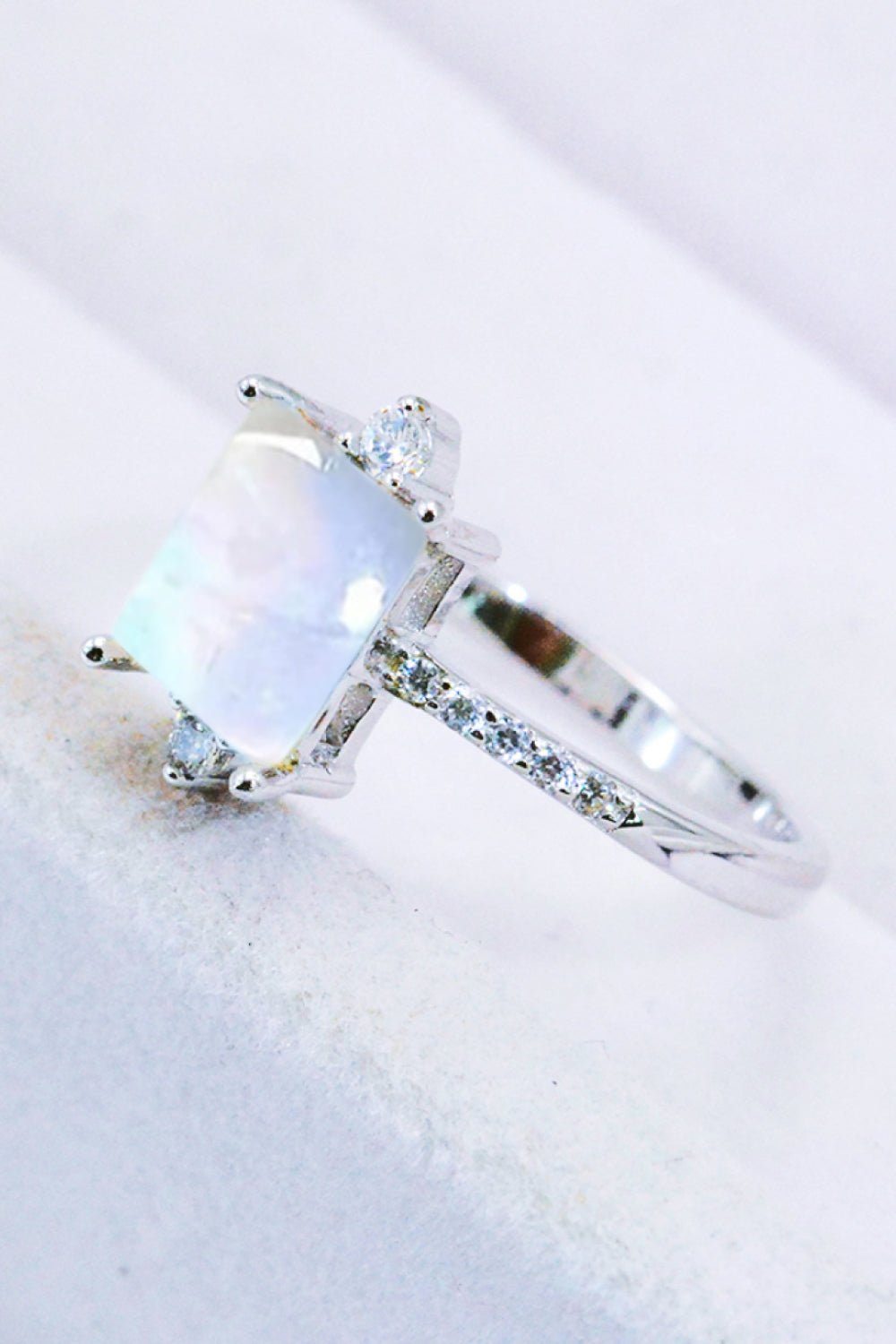 925 Sterling Silver Square Moonstone Ring - Shah S. Sahota