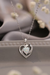 Opal Heart Pendant Necklace - Shah S. Sahota