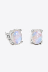 Natural Moonstone 4-Prong Stud Earrings - Shah S. Sahota