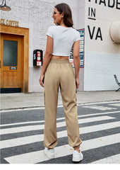 Loose Elastic Waist With Tie Pocket Pants - Shah S. Sahota