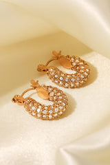 18K Gold Plated Inlaid Zircon Hoop Earrings - Shah S. Sahota