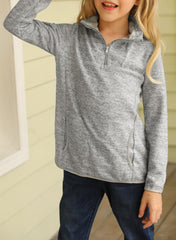 Kids Quarter-Zip Collar Sweatshirt with Kangaroo Pocket - Shah S. Sahota