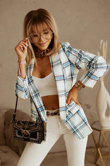 Lapel Long Sleeve Plaid Blaze - Shah S. Sahota