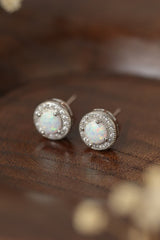 Opal 4-Prong Round Stud Earrings - Shah S. Sahota