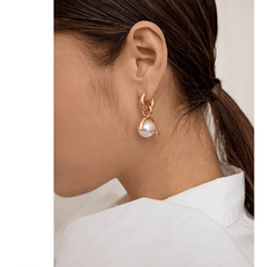Women's Retro Plastic Pearl Baroque Earrings - Shah S. Sahota