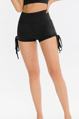 Side Drawstring High Waist Yoga Shorts - Shah S. Sahota