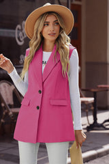 Longline Blazer Vest with Pockets - Shah S. Sahota
