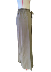 Tie Front Paperbag Waist Slit Thigh Wide Leg Pants - Shah S. Sahota
