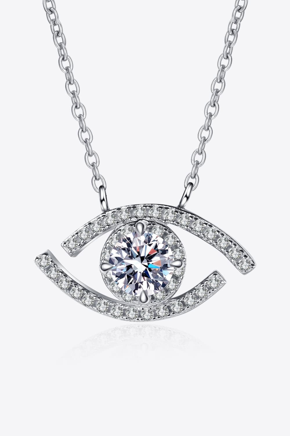 Moissanite Evil Eye Pendant 925 Sterling Silver Necklace - Shah S. Sahota