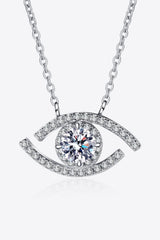 Moissanite Evil Eye Pendant 925 Sterling Silver Necklace - Shah S. Sahota