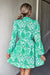 Printed Long Sleeve Belted Shirt Dress - Shah S. Sahota