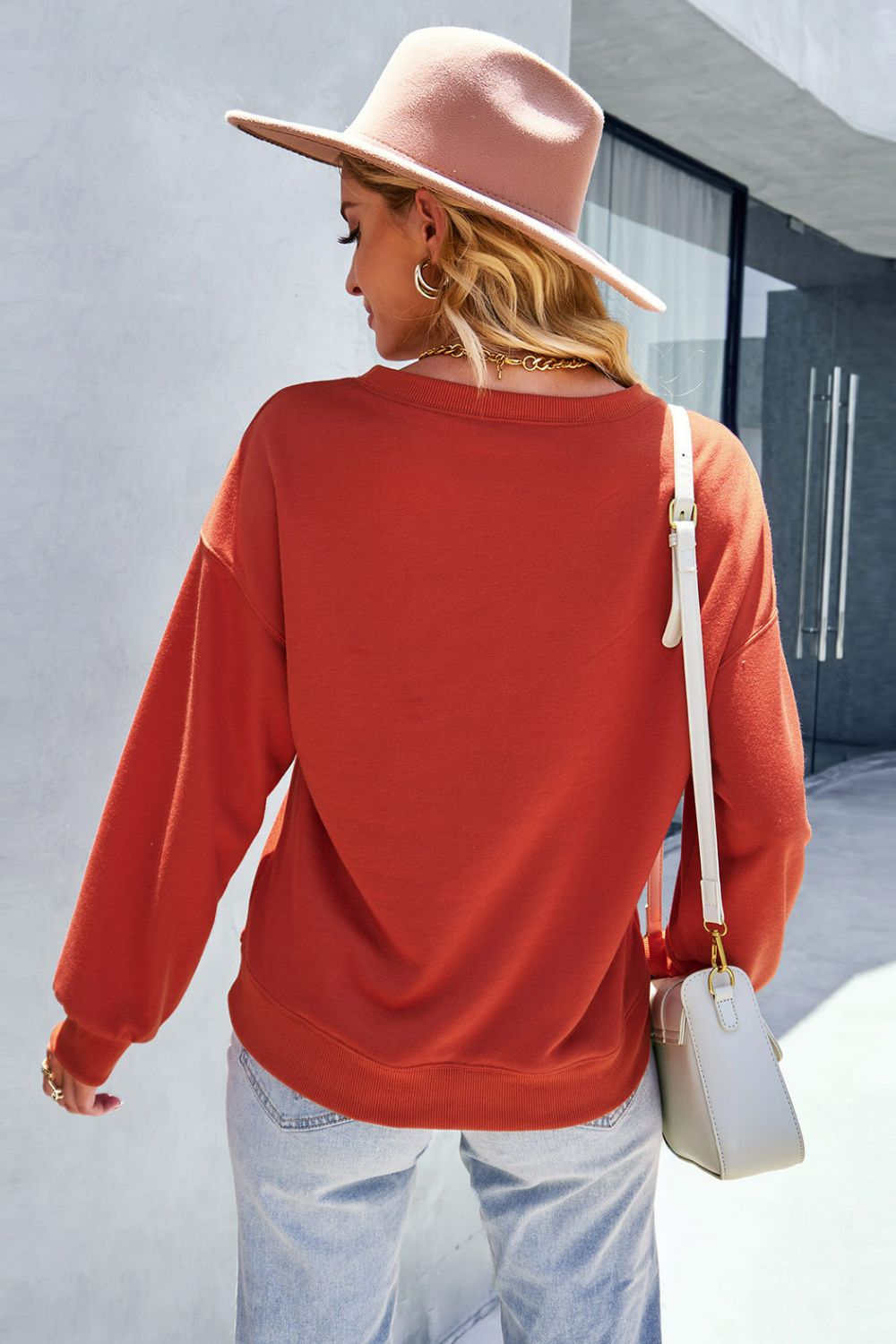 Dropped Shoulder Balloon Sleeve Sweatshirt - Shah S. Sahota