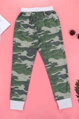 Green Camo Print Knit Sport Pants - Shah S. Sahota