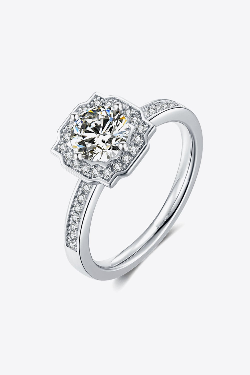 1 Carat Moissanite Platinum-Plated Ring - Shah S. Sahota