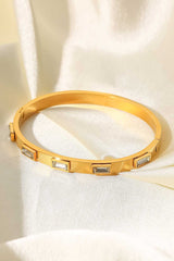 18K Gold Plated Inlaid Cubic Zirconia Bracelet - Shah S. Sahota