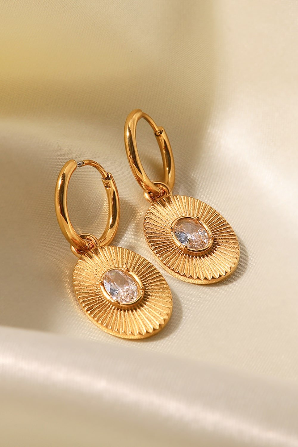 Stainless Steel Oval Dangle Earrings - Shah S. Sahota