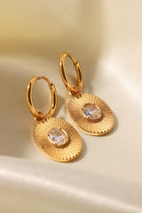 Stainless Steel Oval Dangle Earrings - Shah S. Sahota