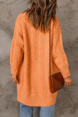 Cable-Knit Open Front Sweater Cardigan - Shah S. Sahota