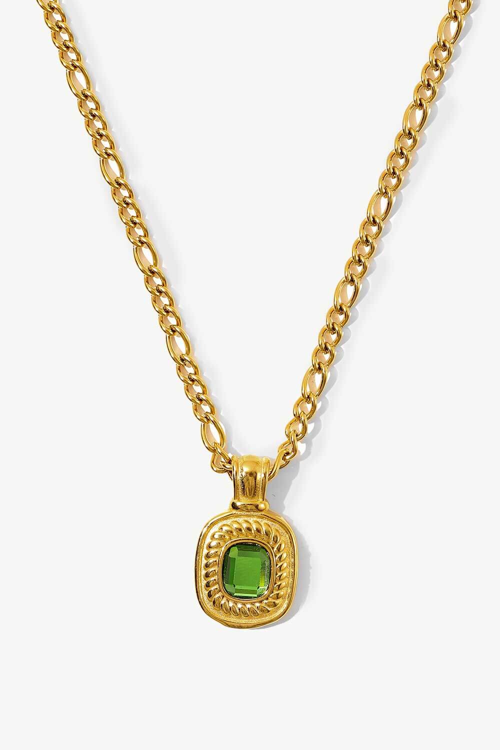 18K Gold Plated Inlaid Rhinestone Pendant Necklace - Shah S. Sahota
