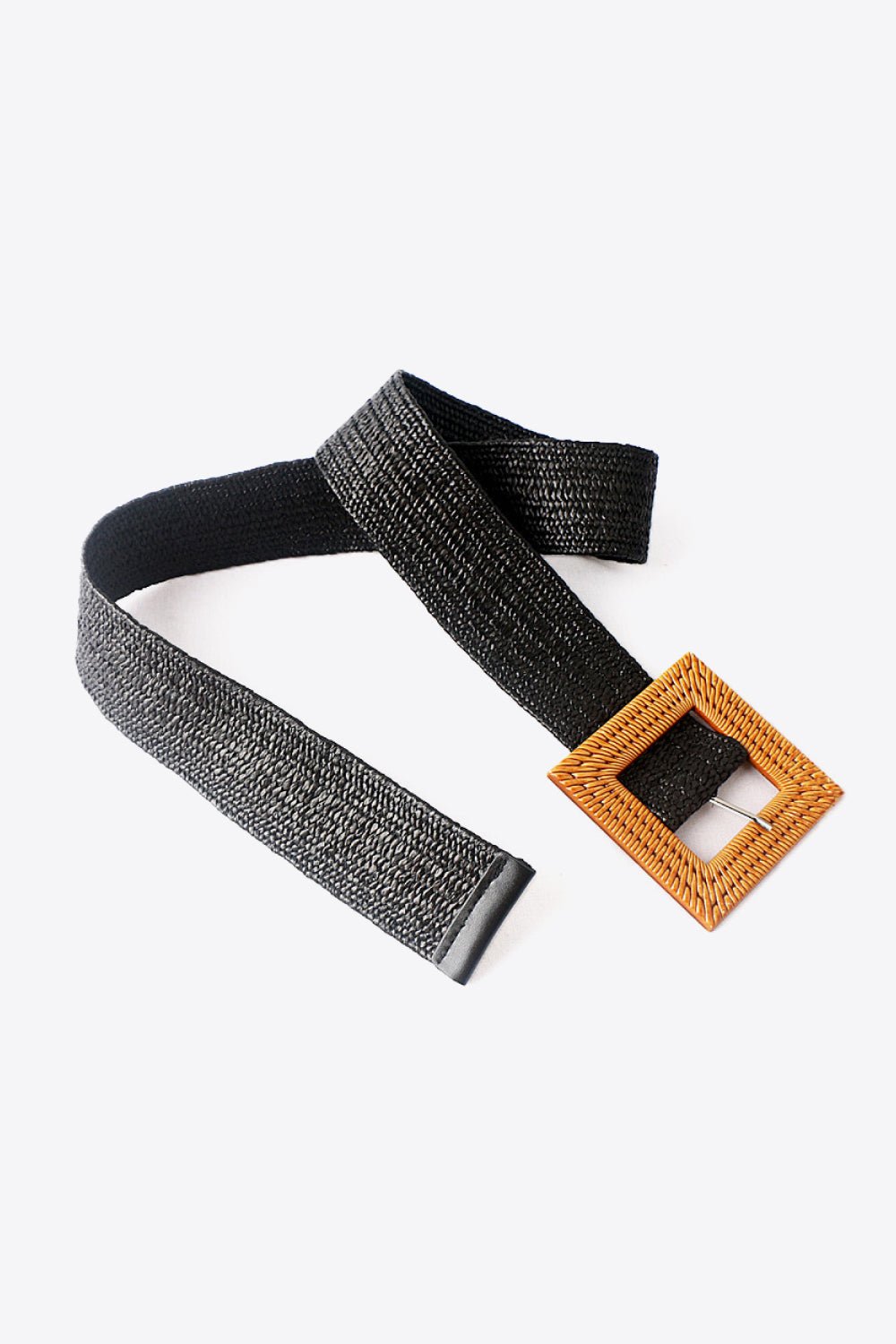 Square Buckle Elastic Braid Belt - Shah S. Sahota