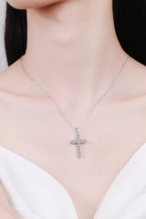 925 Sterling Silver Cross Moissanite Necklace - Shah S. Sahota
