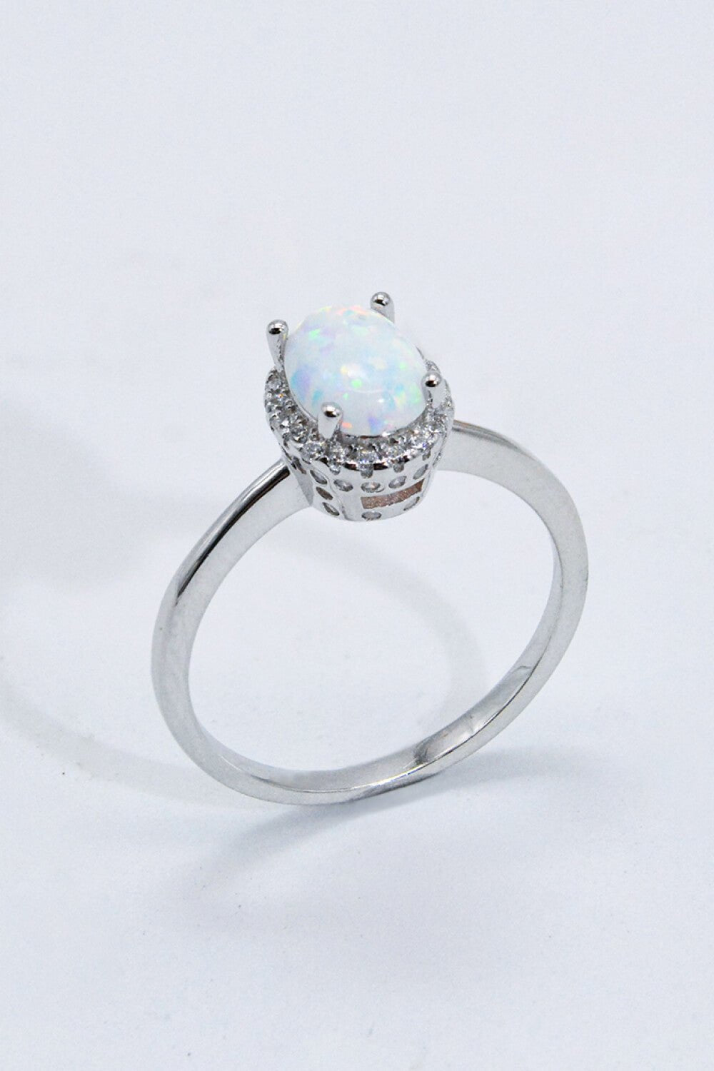 925 Sterling Silver 4-Prong Opal Ring - Shah S. Sahota