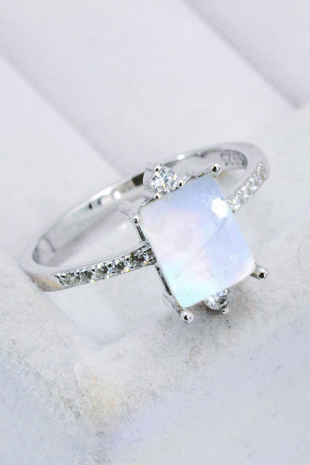 925 Sterling Silver Square Moonstone Ring - Shah S. Sahota