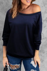 Boat Neck Long Sleeve Sweatshirt - Shah S. Sahota
