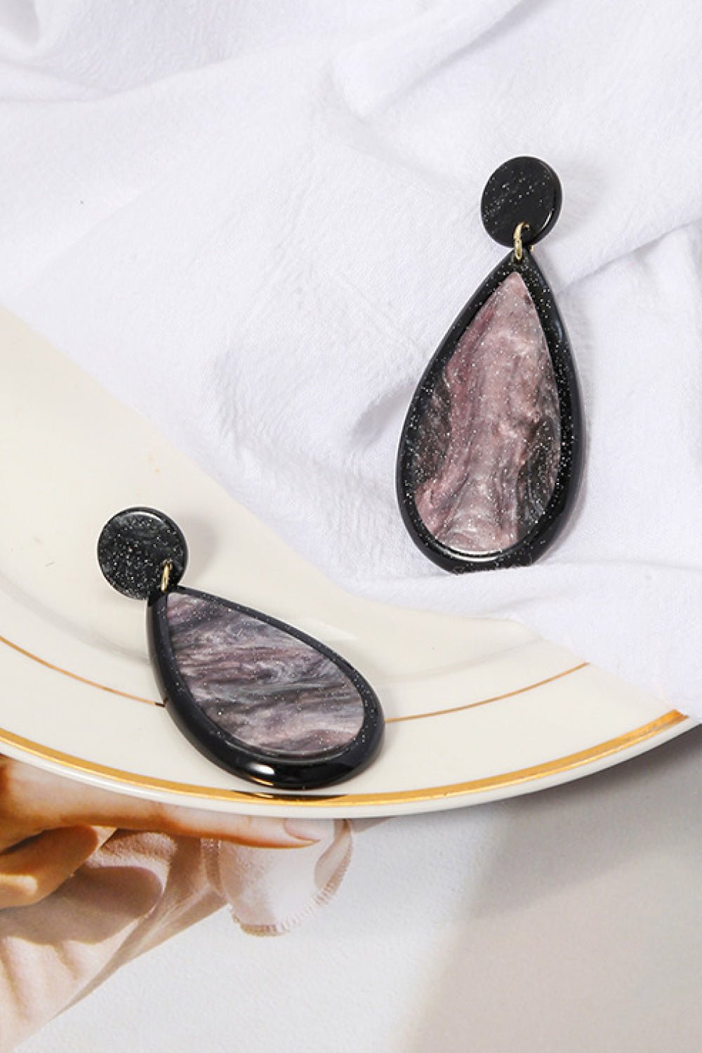 Teardrop Acrylic Earrings - Shah S. Sahota