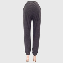 Corduroy Crew Neck Pullover Long Sleeve Sweatshirts & TiePants Two-Piece Sets - Shah S. Sahota