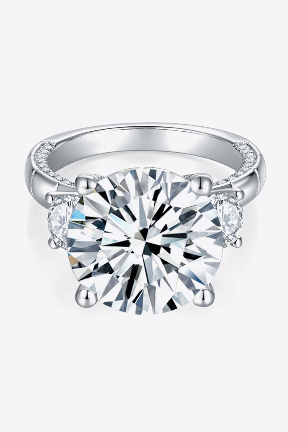 8.6 Carat Moissanite Platinum-Plated Ring - Shah S. Sahota