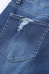 High-Rise Distressed Hem Detail Jeans - Shah S. Sahota