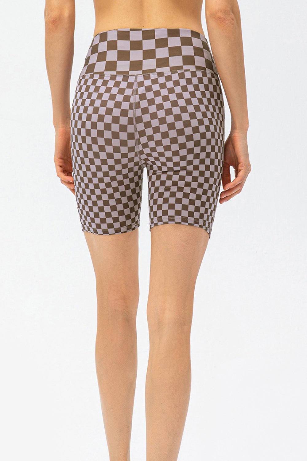 Checkerboard Exposed Seam Biker Shorts - Shah S. Sahota