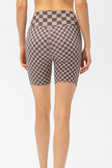 Checkerboard Exposed Seam Biker Shorts - Shah S. Sahota