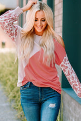 Leopard Color Block Cold-Shoulder Top - Shah S. Sahota