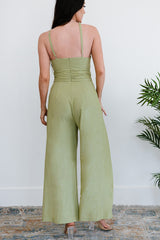 Spaghetti Strap One-shoulder Wide Leg Jumpsuit - Shah S. Sahota