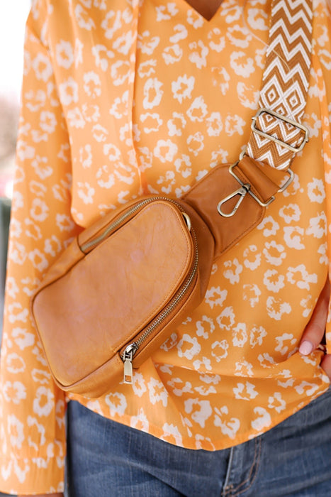 Faux Leather Zipped Crossbody Chest Bag - Shah S. Sahota
