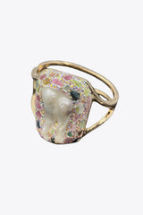 Random-Shape Natural Stone Brass Bracelet - Shah S. Sahota