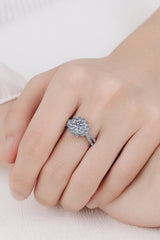 Moissanite Flower-Shape Split Shank Ring - Shah S. Sahota