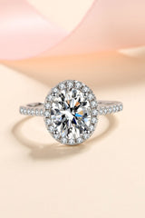 2 Carat Moissanite 925 Sterling Silver Halo Ring - Shah S. Sahota