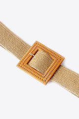 Square Buckle Elastic Braid Belt - Shah S. Sahota